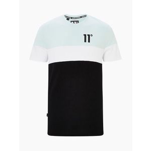 11 Degrees Shirt 'TRIPLE PANEL CUT AND SEW' alb / verde mentă / negru imagine