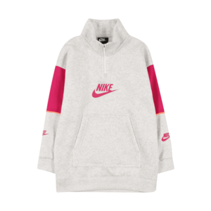 Nike Sportswear Bluză de molton gri amestecat / zmeură / verde neon imagine