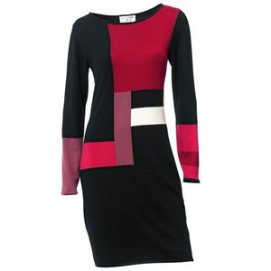 heine Rochie tricotat negru / roșu imagine