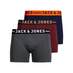 JACK & JONES Boxeri 'LICHFIELD' bleumarin / gri denim / roșu burgundy / portocaliu imagine