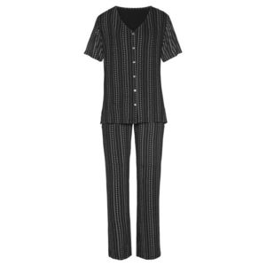 LASCANA Pijama negru / alb imagine