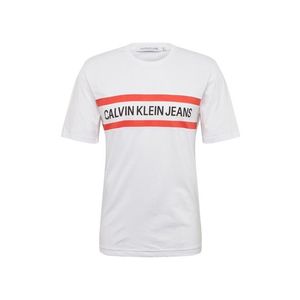 Calvin Klein Jeans Tricou alb / coral / negru imagine
