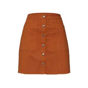 Missguided Fustă 'Button Through A Line Mini Skirt' maro ruginiu imagine