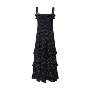 Dorothy Perkins Rochie 'Spot Frill Shirred Maxi Dress' negru imagine