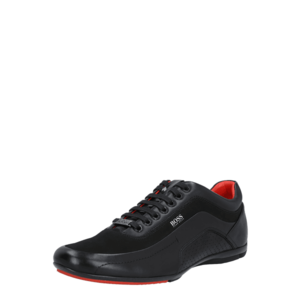 BOSS Casual Pantofi cu șireturi negru / roșu imagine