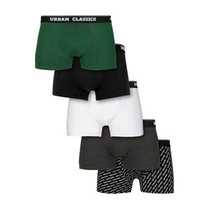 Urban Classics Boxeri negru / verde închis / gri metalic / alb imagine