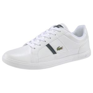 LACOSTE Sneaker low alb / negru / verde deschis / roși aprins imagine