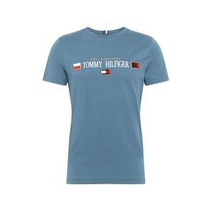 TOMMY HILFIGER Tricou albastru pastel / alb imagine