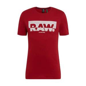 G-Star RAW Tricou roşu închis / alb imagine