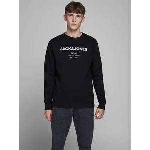 JACK & JONES Bluză de molton negru / alb imagine