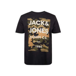 Jack & Jones Plus Tricou negru / oliv / alb imagine
