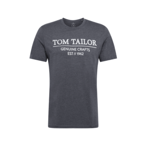 TOM TAILOR Tricou gri închis / alb imagine