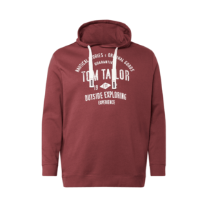 TOM TAILOR Men + Bluză de molton roșu cireș / alb imagine