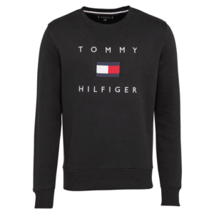 TOMMY HILFIGER Bluză de molton negru / alb / roșu deschis imagine