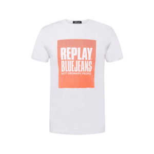 REPLAY Tricou alb / portocaliu imagine
