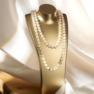 Colier de perle - alb - Mărimea 120 cm imagine