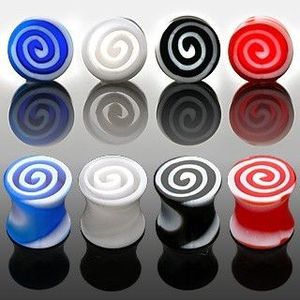 Plug pentru ureche – spirale colorate - Lățime: 3, 5 mm, Culoare Piercing: Transparent imagine