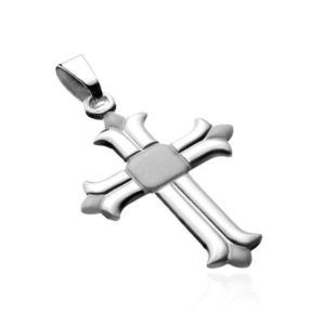 Pandantiv argint - cruce latină cu vârfuri ramificate imagine