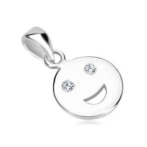 Pandantiv din argint 925 - față zâmbitoare cu ochi din zirconii strălucitoare imagine