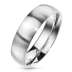 Inel din oțel de nuanță colorată argintiu - finisaj mat, 6 mm - Marime inel: 49 imagine