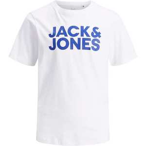 Jack & Jones Junior Tricou 'ECORP' alb / albastru imagine