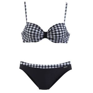 LASCANA Costum de baie două piese negru / alb imagine