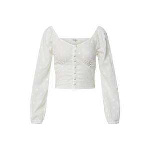 ONLY Bluză 'ONLESTHER L/S CROPPED TOP WVN' alb imagine