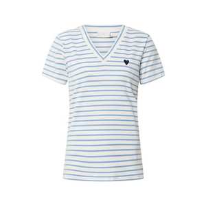 Kaffe Tricou 'KAliddy V-neck T-shirt' albastru / alb imagine