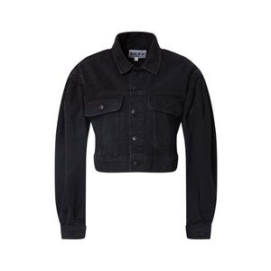 NA-KD Geacă de primăvară-toamnă 'puff sleeve oversized denim jacket' negru imagine