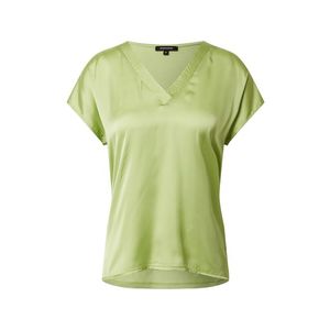 MORE & MORE Tricou 'Shirt with Satinfront and V-Neck' verde deschis imagine