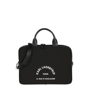 Karl Lagerfeld Geantă laptop 'Rue St Guillaume' alb / negru imagine