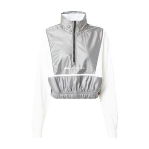 Nike Sportswear Bluză de molton 'ARCHIVE RMX' alb / gri argintiu imagine