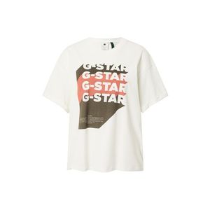 G-Star RAW Tricou 'Graphic 1' offwhite / maro / roz imagine