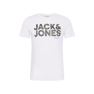 JACK & JONES Tricou negru / alb / oliv imagine
