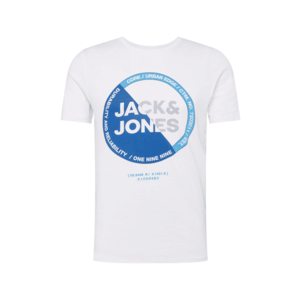 JACK & JONES Tricou alb / albastru / albastru deschis imagine