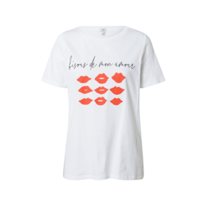 River Island Tricou 'Mini Lips Biscous' alb imagine