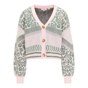 MYMO Geacă tricotată roz pastel / verde iarbă imagine