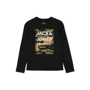 Jack & Jones Junior Tricou negru / kaki / oliv / alb imagine