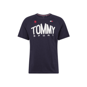 Tommy Sport Tricou funcțional alb / navy / roșu imagine