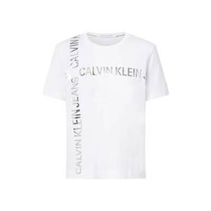 Calvin Klein Jeans Tricou alb / argintiu imagine