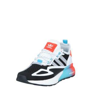 ADIDAS ORIGINALS Sneaker low 'ZX 2K Boost' negru / alb / gri / albastru cyan / roșu neon imagine