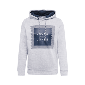 JACK & JONES Bluză de molton 'Booster' gri deschis / navy / alb imagine