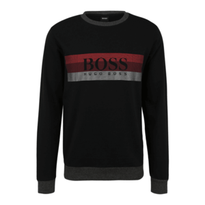 BOSS Bluză de molton 'Authentic' negru / gri bazalt / roşu închis / alb imagine