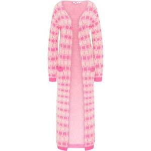MYMO Palton tricotat roz / alb lână imagine