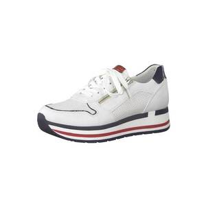 MARCO TOZZI Sneaker low alb / albastru noapte / roșu imagine