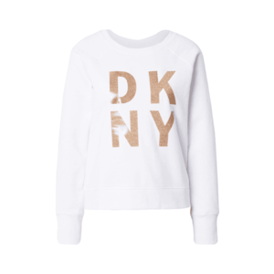 DKNY Performance Bluză de molton alb / auriu imagine