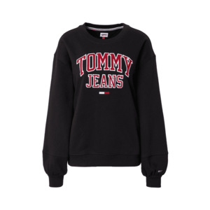 Tommy Jeans Bluză de molton negru / alb / roșu imagine