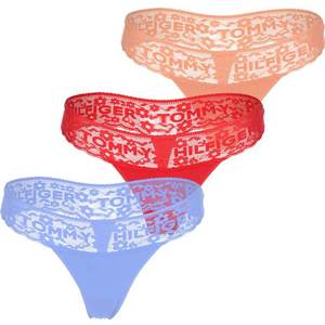 Tommy Hilfiger Underwear Tanga albastru / roșu / bej imagine