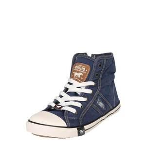 MUSTANG Sneaker înalt denim albastru / alb / maro imagine
