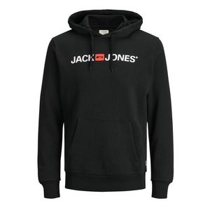 JACK & JONES Bluză de molton 'Corp' negru / alb / portocaliu imagine